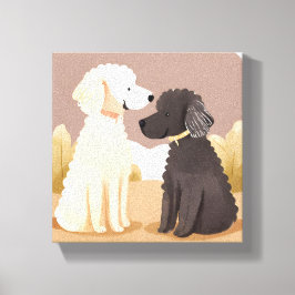 Lienzo Perros Esponjosos | Pintura Acuarela de Mascotas