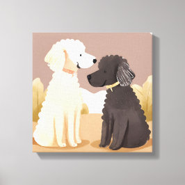 Lienzo Perros Esponjosos | Pintura Acuarela de Mascotas
