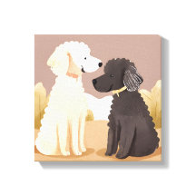 Perros Fluffy | Pintura de color de agua mascota