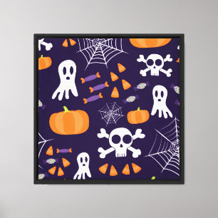 Lienzo Personajes Divertidos y Espeluznantes de Halloween