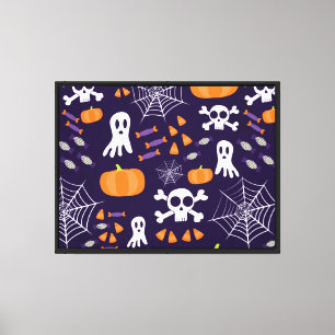 Lienzo Personajes Divertidos y Espeluznantes de Halloween