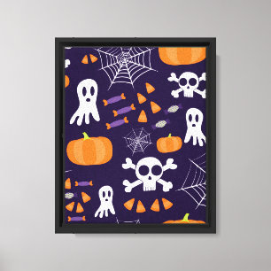 Lienzo Personajes Divertidos y Espeluznantes de Halloween