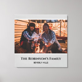 Lienzo Personaliza tu foto en un marco gris con textos