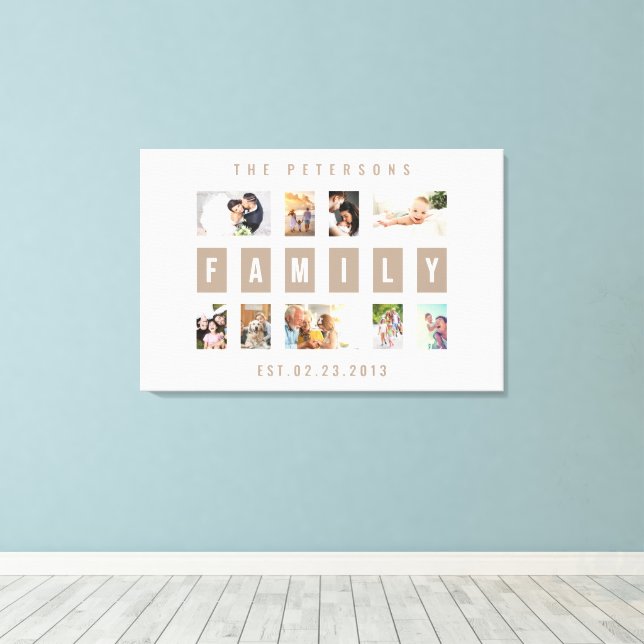 Lienzo Personalizable 9 Foto Familia Muro de Collage mode (Insitu (piso de madera))