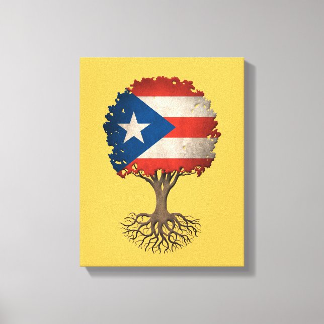 Lienzo Personalizable de Bandera de Puerto Rico (Anverso)