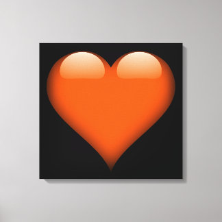 Lienzo Personalizable de corazón de vidrio naranja