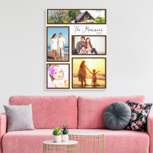 Lienzo Personalizable Familia Cinco Collages de fotos