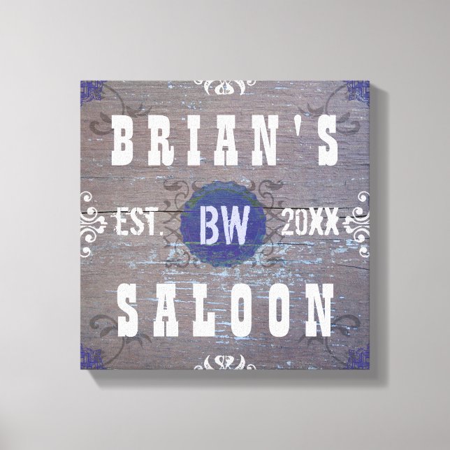 Lienzo Personalizable Home Bar Beer Saloon (Anverso)