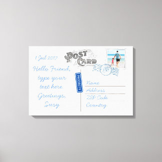 Lienzo Personalizable Postal Cara de fondo