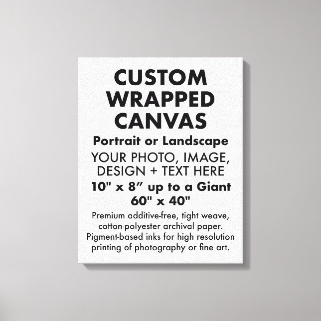 Lienzo Personalizado 16" x 20" CANVAS EN BORRACHO PREMIUM (Anverso)