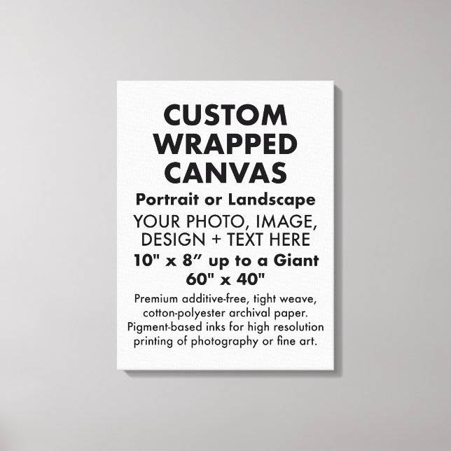 Lienzo Personalizado 18" x 24" CANVAS EN BORRACHO PREMIUM (Anverso)