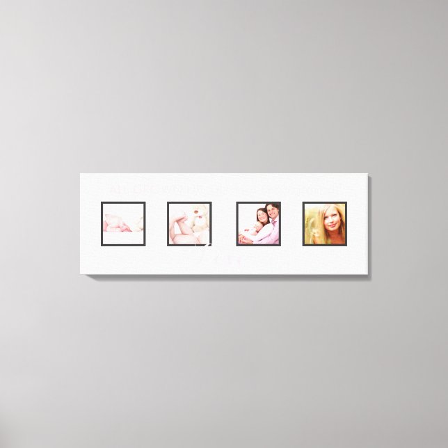 Lienzo personalizado 4-marcos fotográficos fuente DIY + f (Anverso)