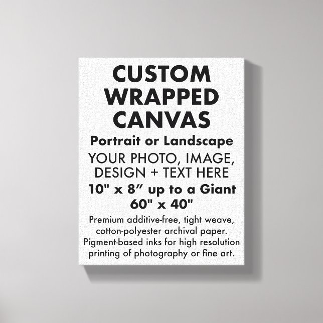 Lienzo Personalizado 8" x 10" CANVAS EN BORRACHO PREMIUM (Anverso)