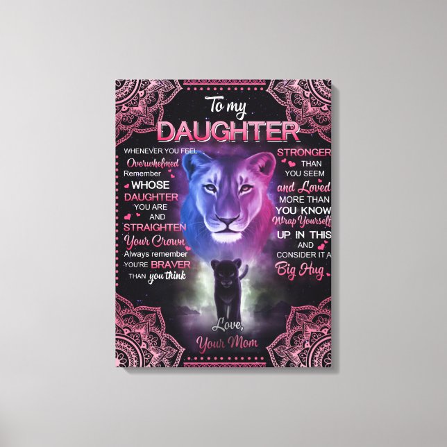 Lienzo Personalizado A Mi Matta De Hija, (Anverso)