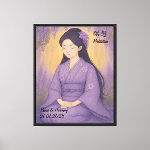 Lienzo Personalizado Aesthetic Zen Meditation Mindful Gal