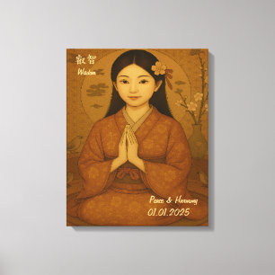 Lienzo Personalizado Aesthetic Zen Meditation Mindful Gal