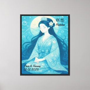 Lienzo Personalizado Aesthetic Zen Meditation Mindful Gal