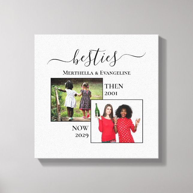 Lienzo Personalizado Ahora Entonces 2 BESTIONES DE Fotos (Anverso)