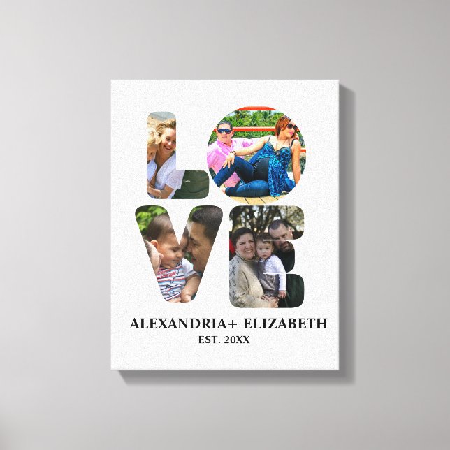 Lienzo Personalizado amor moderno 4 collage de fotos para (Anverso)