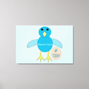 Lienzo Personalizado Blue Birthday Boy Chick Canvas Print