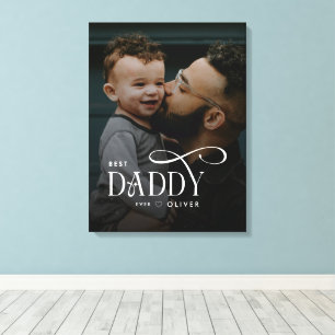 Lienzo Personalizado con Foto de Mejor Papá del Mu
