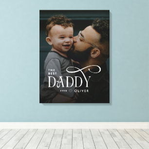 Lienzo Personalizado con Foto de Mejor Papá del Mu