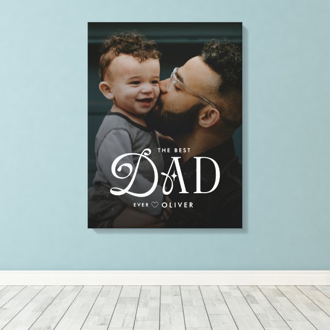 Lienzo Personalizado con Foto del Mejor Papá Moder (Insitu (piso de madera))