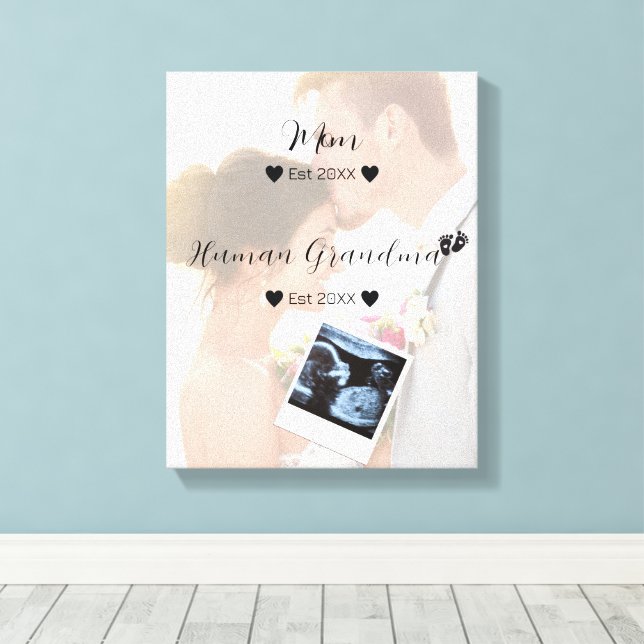 Lienzo Personalizado Cute Couple Foto (Insitu (piso de madera))