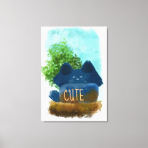 Personalizado Cute Fluffy Blue Cat Ilustration