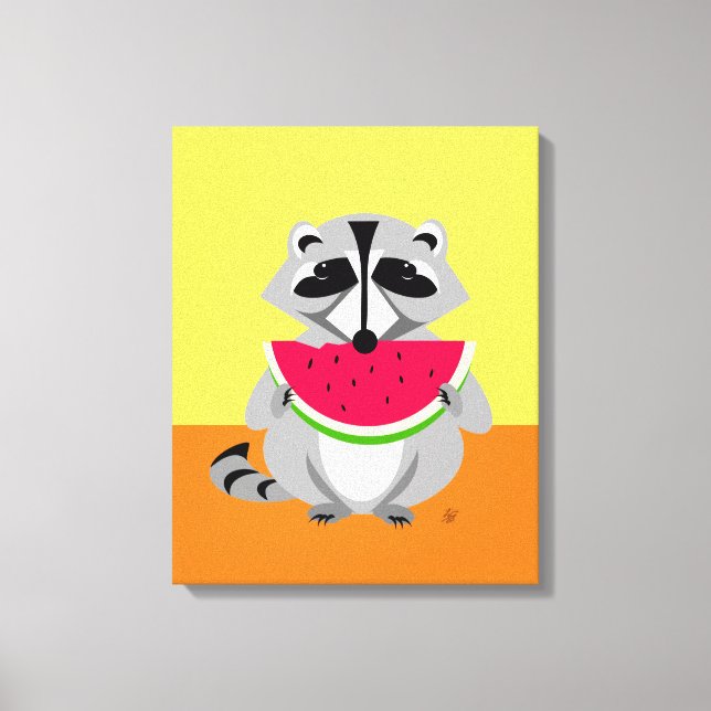 Lienzo Personalizado Cute Raccoon (Anverso)
