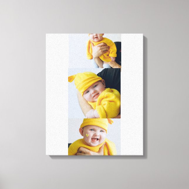 Lienzo Personalizado de adición de 3 fotografías personal (Anverso)