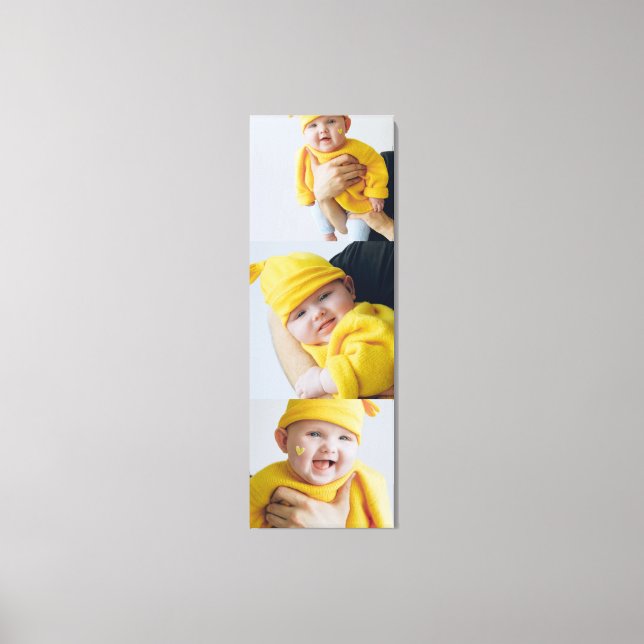 Lienzo Personalizado de adición de 3 fotografías personal (Anverso)