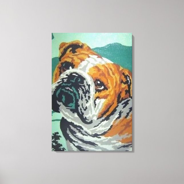 Lienzo personalizado de bulldog imprimir pintura por núme (Anverso)