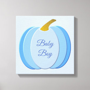 Lienzo Personalizado de calabaza de niño pequeño azul