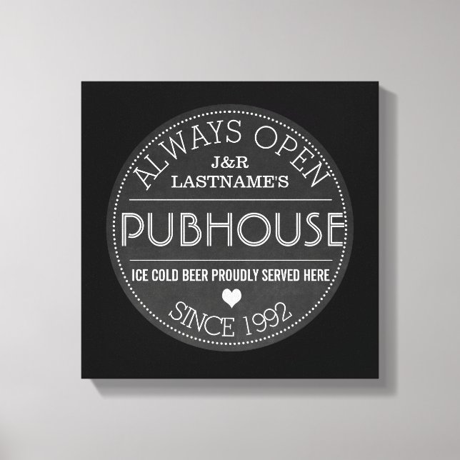 Lienzo Personalizado de Chalkboard Pareja Publicidad con  (Anverso)