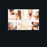 Lienzo Personalizado de collage de fotografías familiares<br><div class="desc">Cree una atractiva exposición de recuerdos familiares con este sencillo y moderno Personalizado de Collage de fotos familiar envuelto. Con un diseño moderno y elegante que muestra tus fotos familiares favoritas, este lienzo envuelto le da un toque personal a cualquier habitación. La disposición del collage le permite resaltar múltiples momentos...</div>