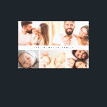 Lienzo Personalizado de collage de fotografías familiares<br><div class="desc">Cree una atractiva exposición de recuerdos familiares con este sencillo y moderno Personalizado de Collage de fotos familiar envuelto. Con un diseño moderno y elegante que muestra tus fotos familiares favoritas, este lienzo envuelto le da un toque personal a cualquier habitación. La disposición del collage le permite resaltar múltiples momentos...</div>