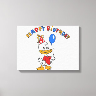 Lienzo personalizado de cumpleaños de pato  elegir color
