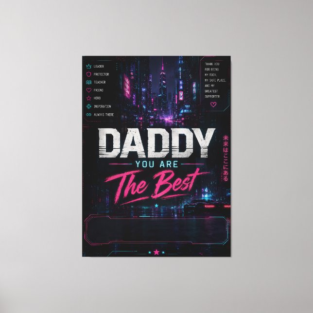 Lienzo personalizado de Día del Padre Cyberpunk (Anverso)