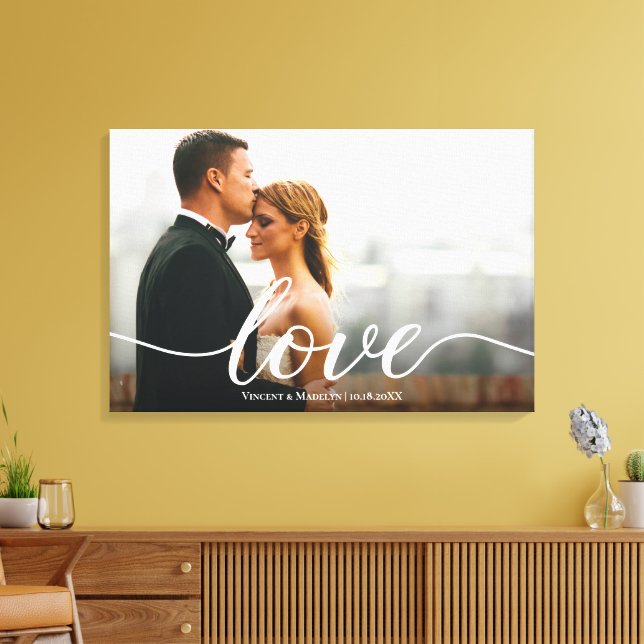 Lienzo Personalizado de fotos de Boda de guion de amor el (Insitu (Sala de estar))