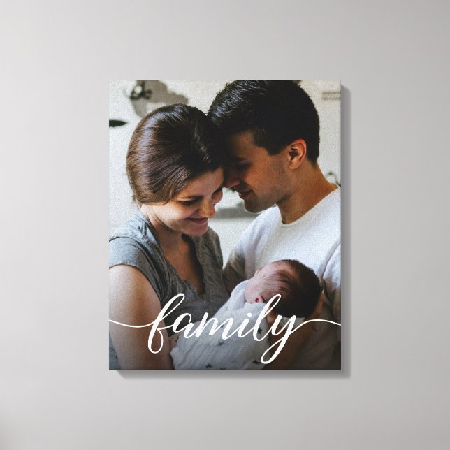 Lienzo Personalizado de la familia guión foto personaliza (Anverso)