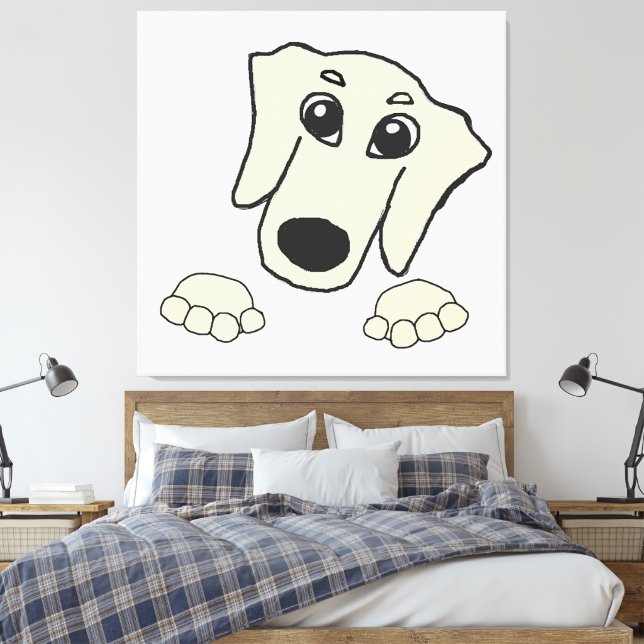 Lienzo personalizado de observación de crema dachshund (Insitu(Dormitorio))