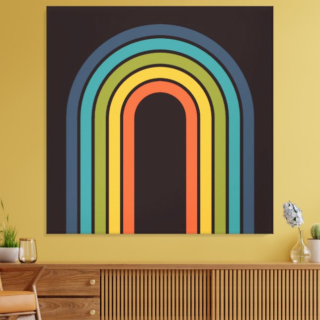 Lienzo personalizado de patrón Verde azulado Naranja Brow (Insitu (Sala de estar))