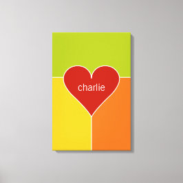 Lienzo Personalizado de patrones de corazón texto envuelt