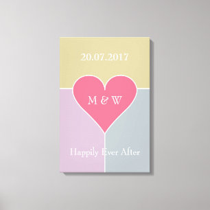 Lienzo Personalizado de patrones de corazón texto envuelt