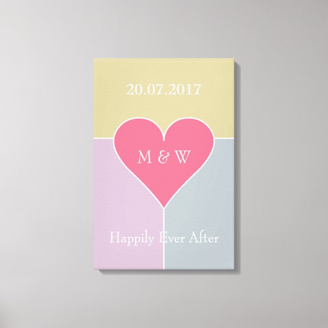 Lienzo Personalizado de patrones de corazón texto envuelt (Anverso)