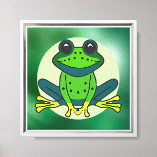 Lienzo Personalizado de rana verde