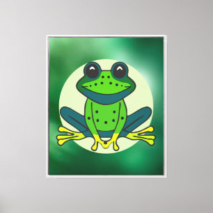 Lienzo Personalizado de rana verde