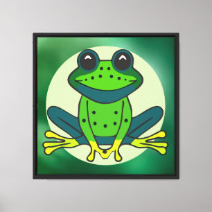 Lienzo Personalizado de rana verde