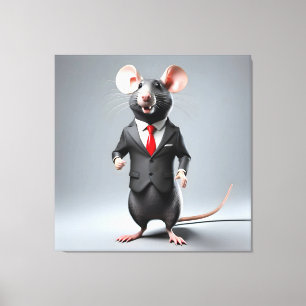 Lienzo personalizado de ratón divertido